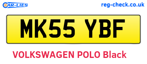 MK55YBF are the vehicle registration plates.
