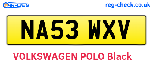 NA53WXV are the vehicle registration plates.