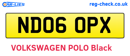 ND06OPX are the vehicle registration plates.