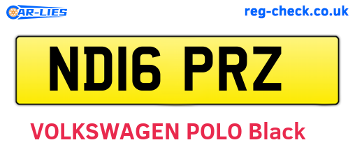 ND16PRZ are the vehicle registration plates.