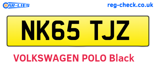 NK65TJZ are the vehicle registration plates.