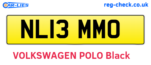 NL13MMO are the vehicle registration plates.