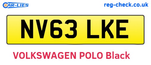 NV63LKE are the vehicle registration plates.