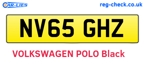 NV65GHZ are the vehicle registration plates.