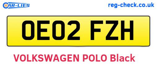OE02FZH are the vehicle registration plates.