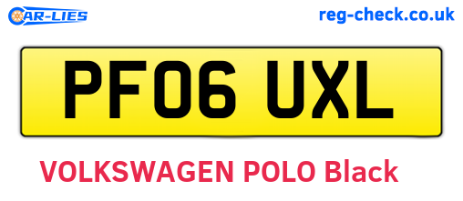 PF06UXL are the vehicle registration plates.
