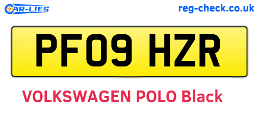 PF09HZR are the vehicle registration plates.