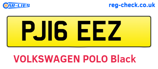 PJ16EEZ are the vehicle registration plates.