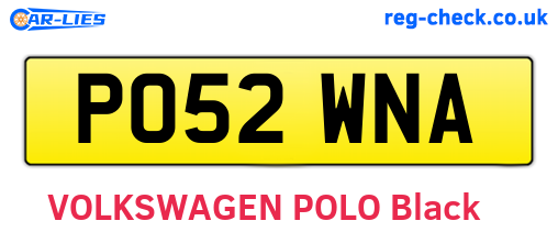 PO52WNA are the vehicle registration plates.