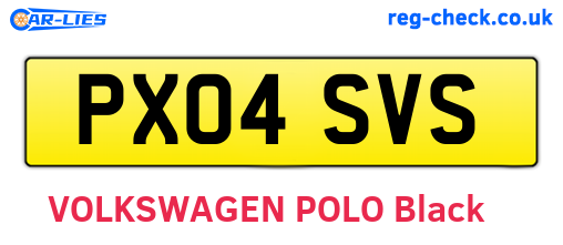PX04SVS are the vehicle registration plates.