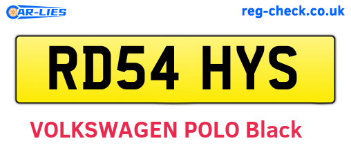 RD54HYS are the vehicle registration plates.