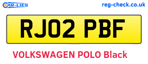 RJ02PBF are the vehicle registration plates.