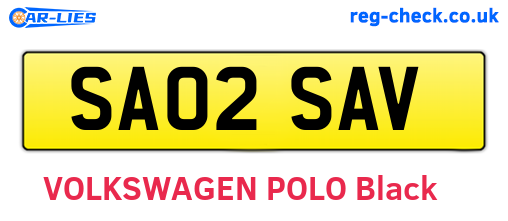 SA02SAV are the vehicle registration plates.