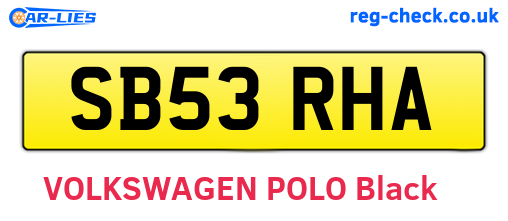 SB53RHA are the vehicle registration plates.