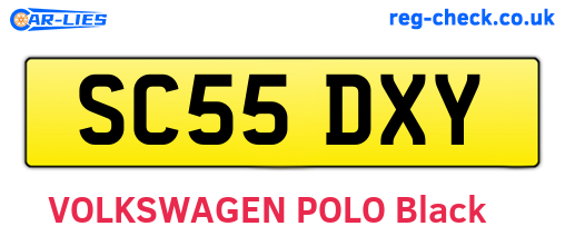 SC55DXY are the vehicle registration plates.