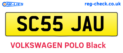 SC55JAU are the vehicle registration plates.