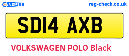 SD14AXB are the vehicle registration plates.