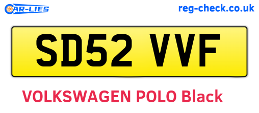 SD52VVF are the vehicle registration plates.