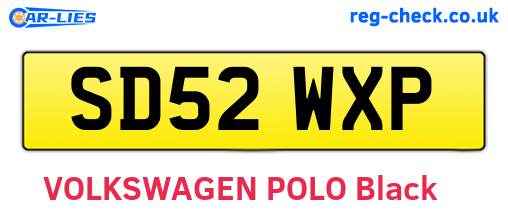 SD52WXP are the vehicle registration plates.