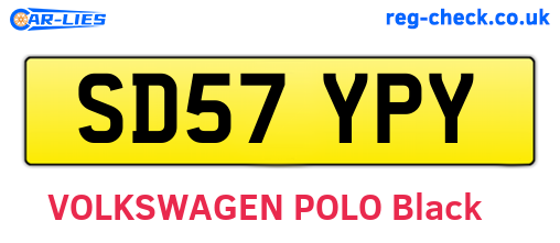 SD57YPY are the vehicle registration plates.
