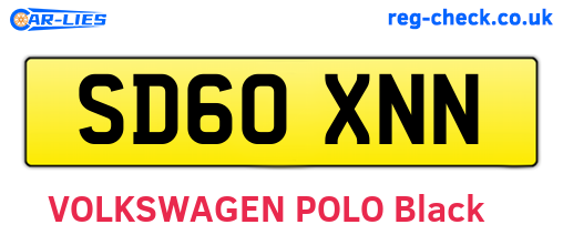 SD60XNN are the vehicle registration plates.