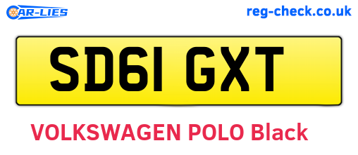SD61GXT are the vehicle registration plates.