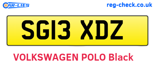 SG13XDZ are the vehicle registration plates.