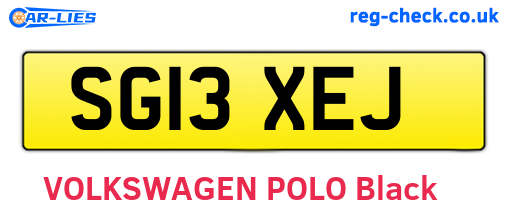 SG13XEJ are the vehicle registration plates.