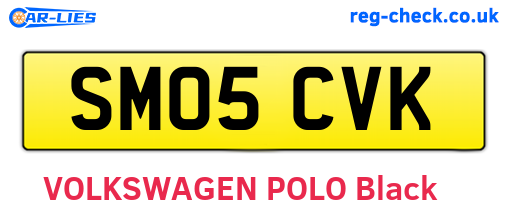 SM05CVK are the vehicle registration plates.
