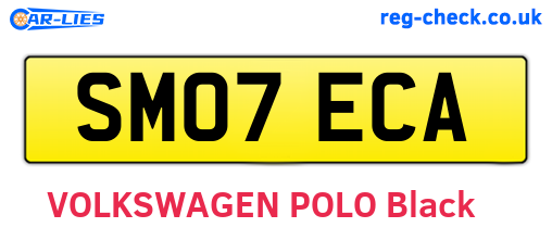 SM07ECA are the vehicle registration plates.