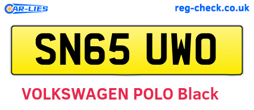 SN65UWO are the vehicle registration plates.