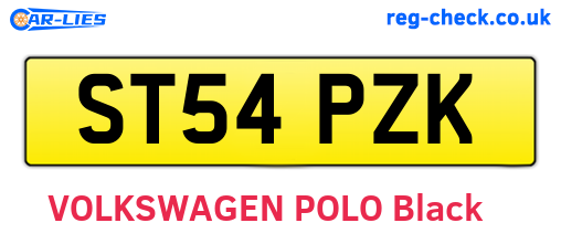 ST54PZK are the vehicle registration plates.