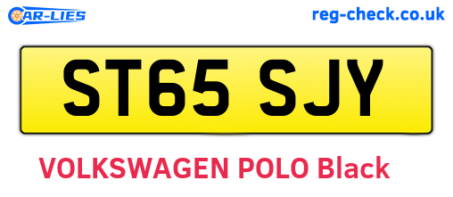 ST65SJY are the vehicle registration plates.