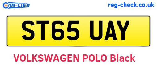 ST65UAY are the vehicle registration plates.