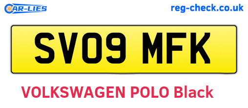 SV09MFK are the vehicle registration plates.