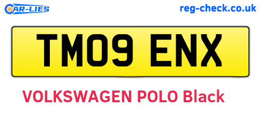 TM09ENX are the vehicle registration plates.