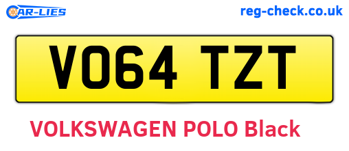 VO64TZT are the vehicle registration plates.