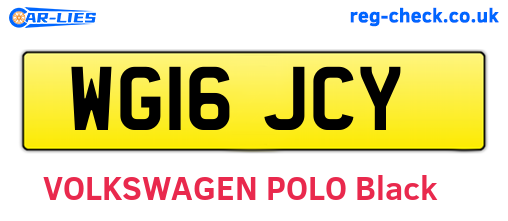 WG16JCY are the vehicle registration plates.