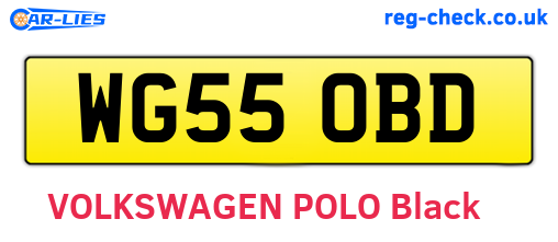 WG55OBD are the vehicle registration plates.