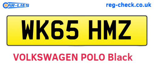 WK65HMZ are the vehicle registration plates.