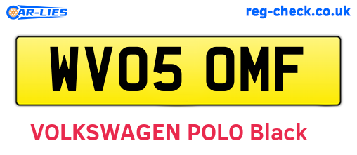 WV05OMF are the vehicle registration plates.