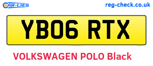 YB06RTX are the vehicle registration plates.