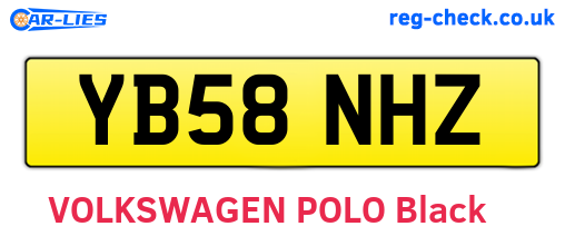 YB58NHZ are the vehicle registration plates.