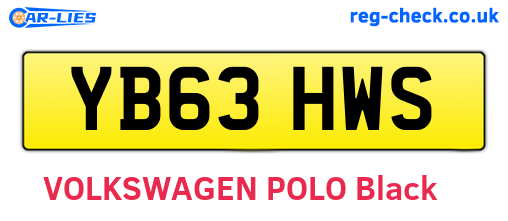 YB63HWS are the vehicle registration plates.