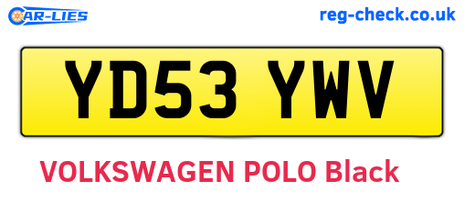 YD53YWV are the vehicle registration plates.