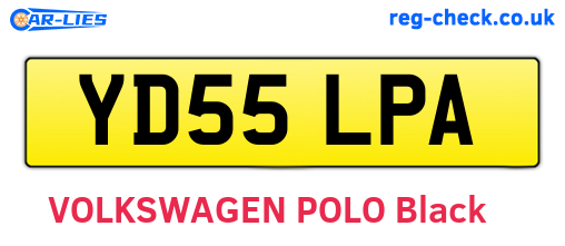 YD55LPA are the vehicle registration plates.