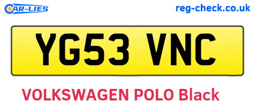 YG53VNC are the vehicle registration plates.