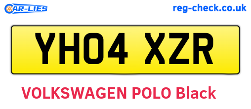 YH04XZR are the vehicle registration plates.