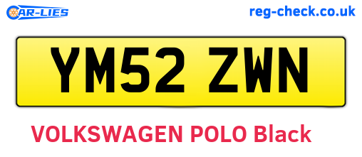 YM52ZWN are the vehicle registration plates.