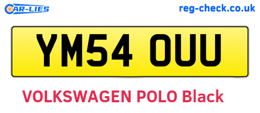 YM54OUU are the vehicle registration plates.